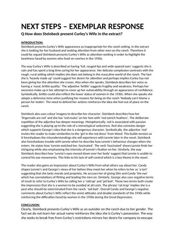 Curley and Curley's Wife Analysis from Chapter 2 | Teaching Resources