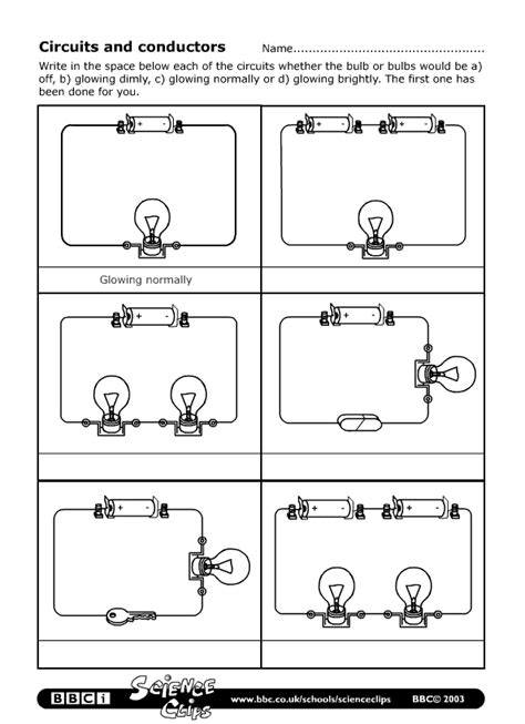 Electric Circuits Grade 8 Worksheets