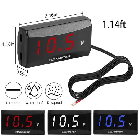 Pcs V V Digital Led Display Voltmeter Car Motorcycle Voltage