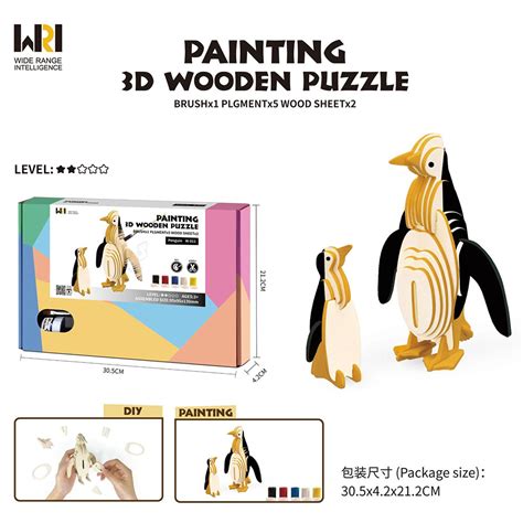 3D Wooden Puzzle-Penguin - Toys wholesalers