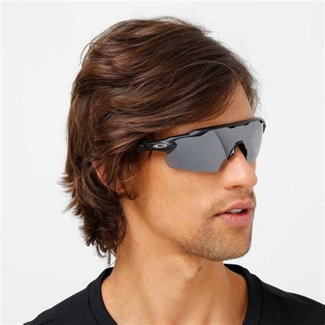 Oakley Radar Preto Lente Prata Óculos de Sol Masculino Óculos