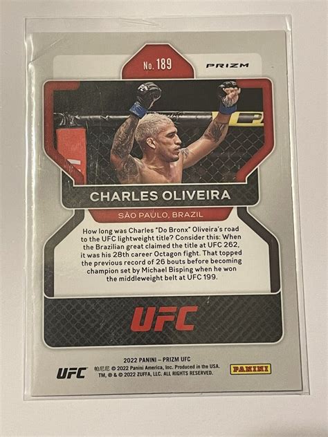 Charles Oliveira UFC 2022 Panini Prizm Green Prizm SP Card 189