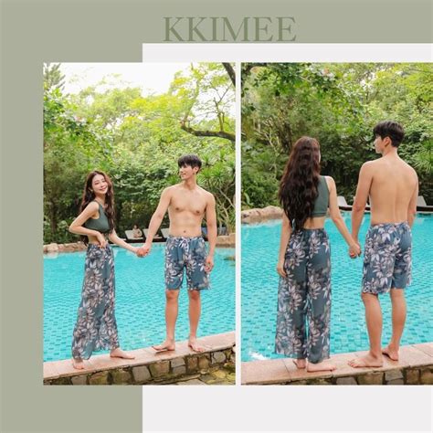 KKimee 情侶泳衣 比基尼長寬褲 平口褲SH 三件式 情侶裝 遊泳衣 BIKINI 泳裝 蝦皮購物