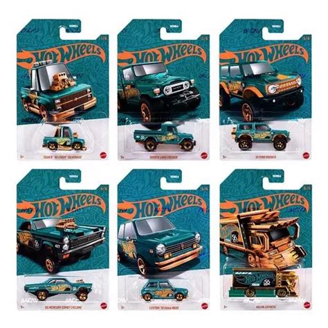 Hot Wheels Aniversário 56 Anos Set C 6 Verde E Dourado hdh54 Parcelamento sem juros