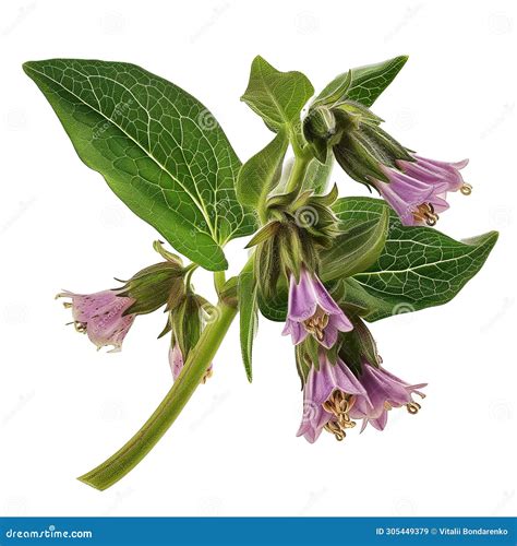 Comfrey Comfrey Symphytum Officinale Cartoon Vector Cartoondealer