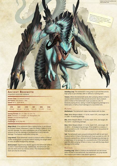 Best Monster Stat Blocks Images In Dungeons Dragons