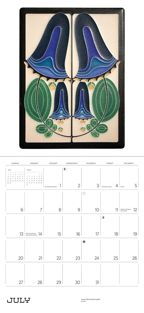 12x13 Arts And Crafts Tiles 2025 Wall Calendar Motawi Tileworks