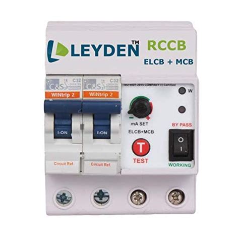 Leyden Single Phase Pole Modular Elcb Rccb Isi Marked A Mcb With