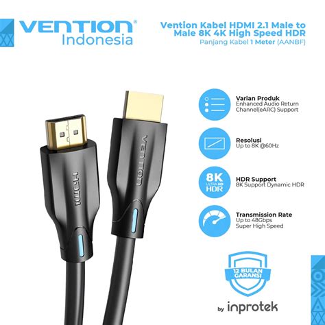 Jual Vention Kabel HDMI 2 1 Male To Male 8K 4K High Speed HDR Shopee