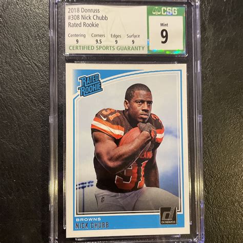 Panini Donruss Rated Rookie Press Proof Blue Nick Chubb Rc