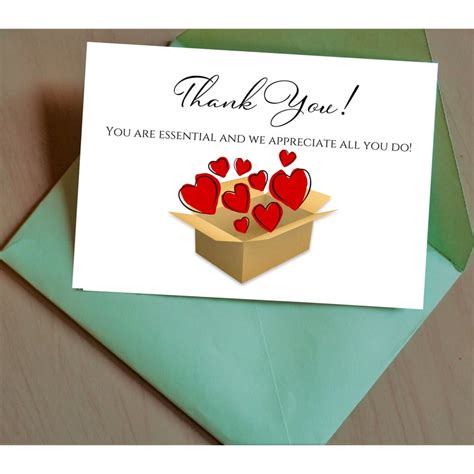 Thank You Card Essential Worker Thank You Card Digital File Etsy