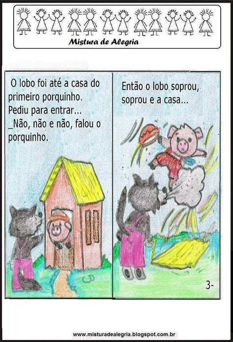 História Dos Três Porquinhos Para Imprimir - HISTÓRIA DOS TRÊS PORQUINHOS,LIVRO PARA IMPRIMIR E COLORIR - Mistura de ...
