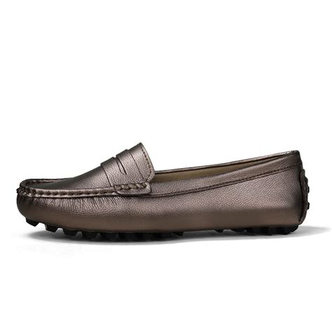 ilatyia Women's Loafers Genuine Leather Loafers for Women Classic Penny Loafers for Women ...