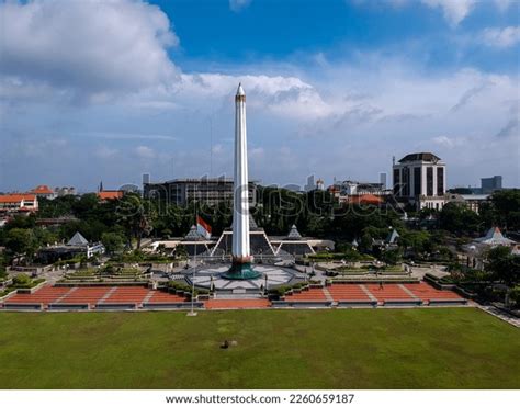 Tugu Pahlawan Monument Built Commemorate Struggle Stock Photo