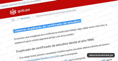 TRÁMITES MINEDU Sepa cómo obtener duplicado de Certificado de Estudios