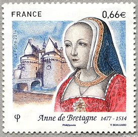 Phil Ouest Timbre De 2014 Anne De Bretagne 1477 1514