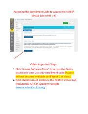 Accessing The Enrollment Code To Access The AHIMA Virtual Lab In HIT