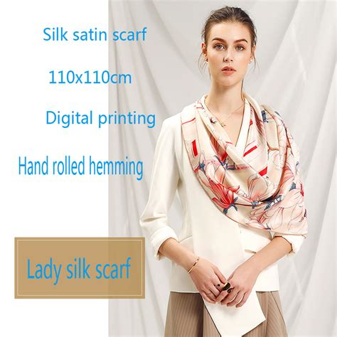 Digital Printing Custom Design Silk Satin Scarf China Scarf And Silk