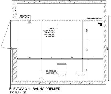 Elevation 1 Of The Premier Bathroom Design Is Given In Autocad 2d