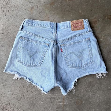 Levis Jorts Womens W30 Tiny Faded Marks Hardly Depop