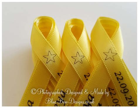 yellow memorial ribbons  choose  colour personalised funeral