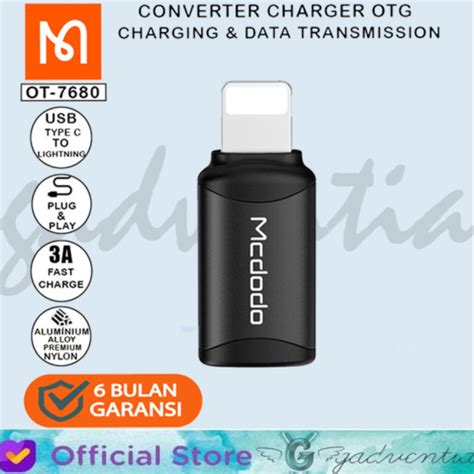 Jual Jual Mcdodo Ot Converter Otg Type C To Lightning Fast