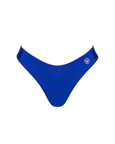 Blue Brazilian Mid Rise Bikini Bottom Xs Vivien Vance