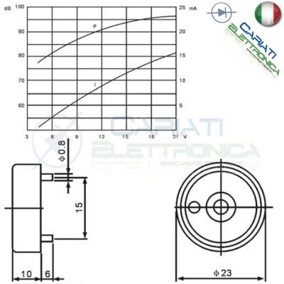 Cicalino Buzzer V V V V Dc Oscillatore Integrato Diametro M