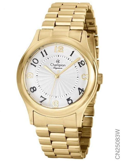 Kit Relógio Champion Elegance Feminino Dourado CN25083W Imperial Relógios