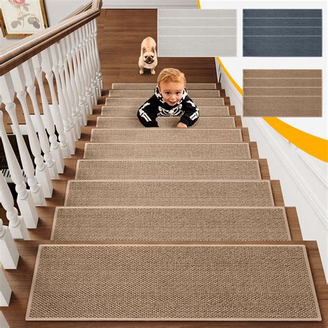 Tyidzon 4 Pack Stair Treads for Wooden Steps, 8x30 Inch Carpet Stair