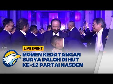 Momen Kedatangan Surya Paloh Dan Pasangan AMIN Di HUT Ke 12 Partai