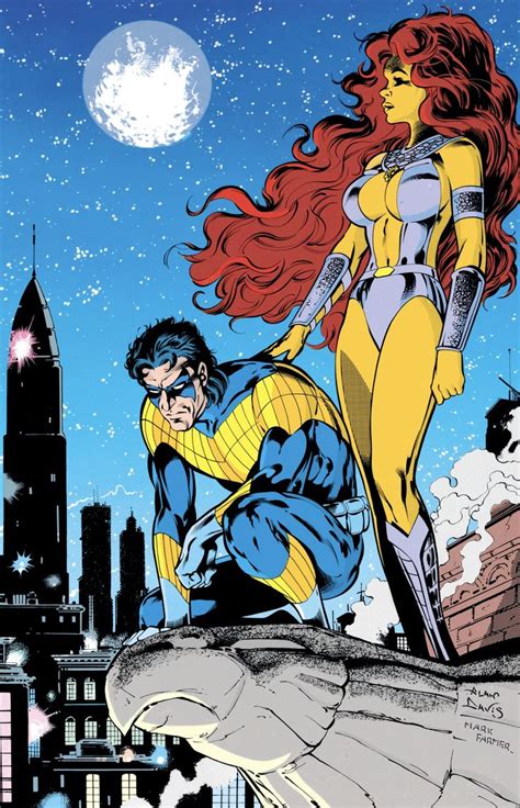 Nightwing And Starfire Nightwing And Starfire Dc Comics Art Comic Art