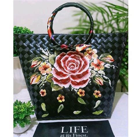 Cod Classy Handpainted Bayong Bag With Zipper T Idea For Her