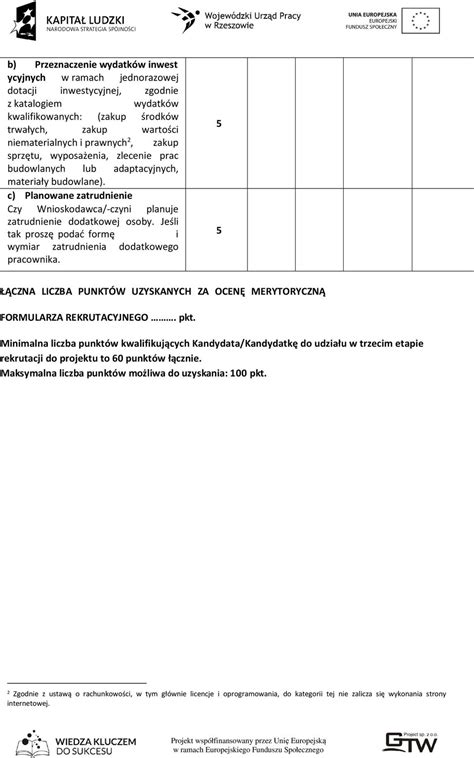 KARTA OCENY MERYTORYCZNEJ FORMULARZA REKRUTACYJNEGO PDF Darmowe