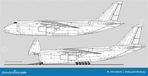 Antonov An Ruslan Vector Drawing Of Heavy Transport Aircraft