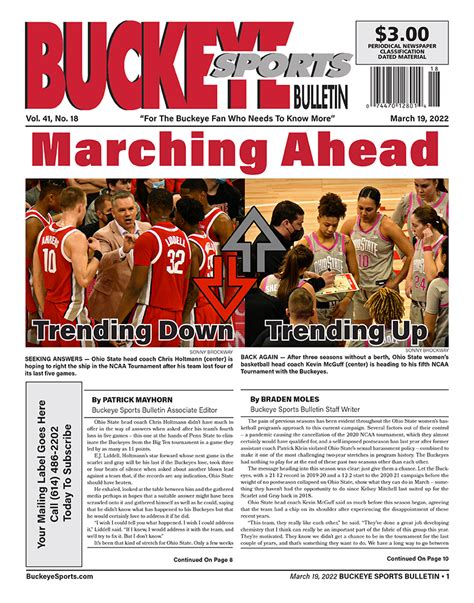 Buckeye Sports Bulletin March 19 2022 Buckeye Sports Bulletin