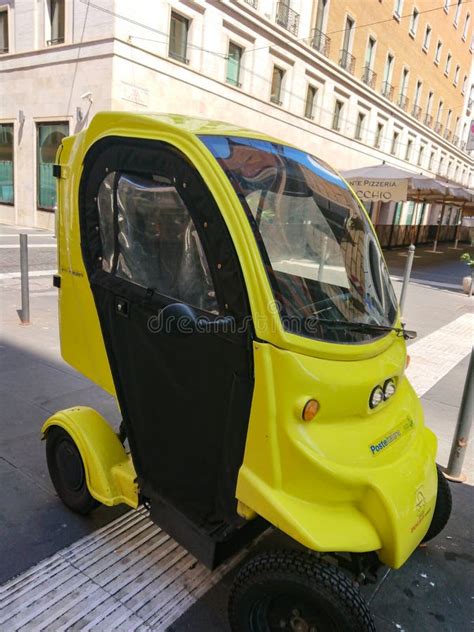 Electric Vehicle Used By Poste Italiane Editorial Photography Image