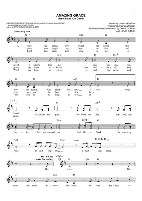 Amazing Grace My Chains Are Gone Sheet Music Direct