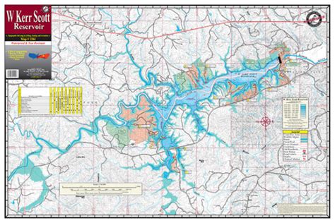 W Kerr Scott Reservoir Waterproof Map 1204 Kingfisher Maps Inc