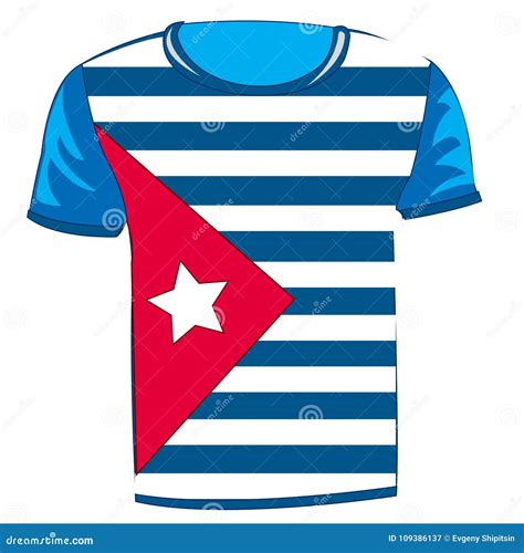 Camiseta Con La Bandera Cuba Ilustración del Vector Ilustración de