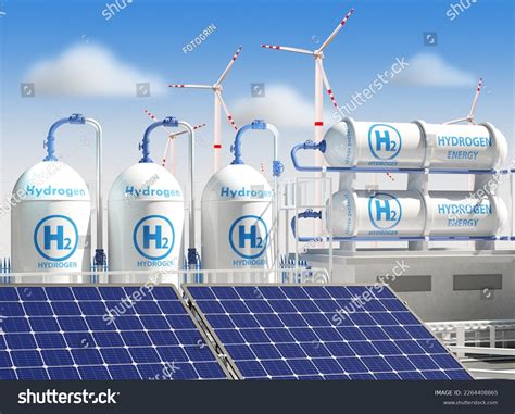 Plant Production Hydrogen Energy System Innovative Stock Illustration ...