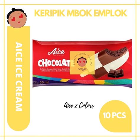 Jual AICE ICE CREAM ES KRIM 2 COLORS STICK VANILA CHOCOLATE 50 ML 10