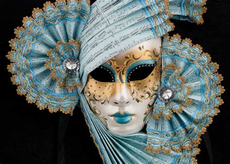 Masque De Venise Volto Bleu Et Dor Masque De Gala Ou Soir E Masques