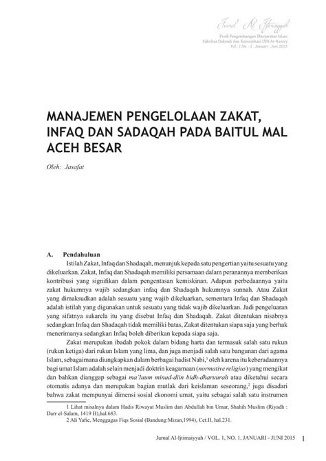 PDF MANAJEMEN PENGELOLAAN ZAKAT INFAQ DAN SADAQAH DOKUMEN TIPS