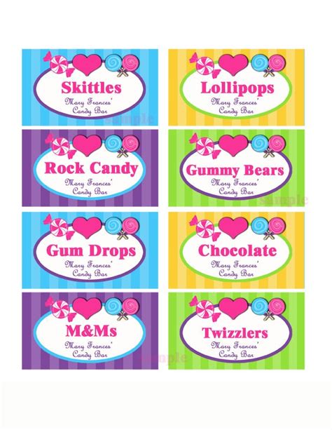 Printable Candy Labels - Printable Word Searches