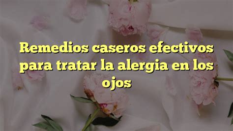 Remedios Caseros Efectivos Para Tratar La Alergia En Los Ojos