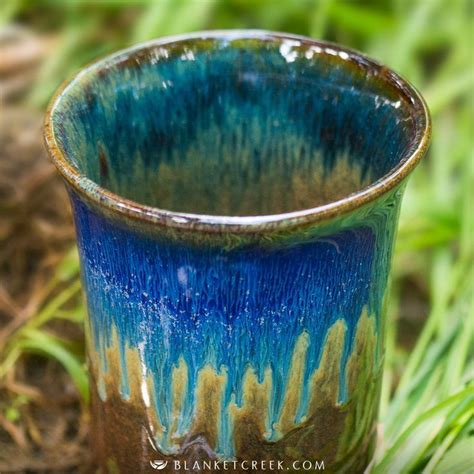 This Handmade Pottery Utensil Holder In The Amber Blue Glaze Will Add Color And Style To Any