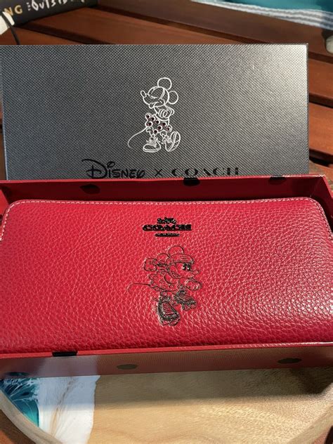 Coach X Disney Minnie Mouse Skating Red Long Wallet Gem