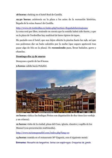 Viaje Cultural A Tordesillas Ar Valo Y Pe Afiel Pdf