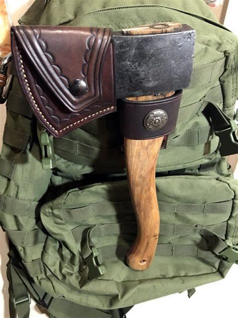 Axe And Hatchet Loop With Molle Attachment Durable Leather Axe Holder